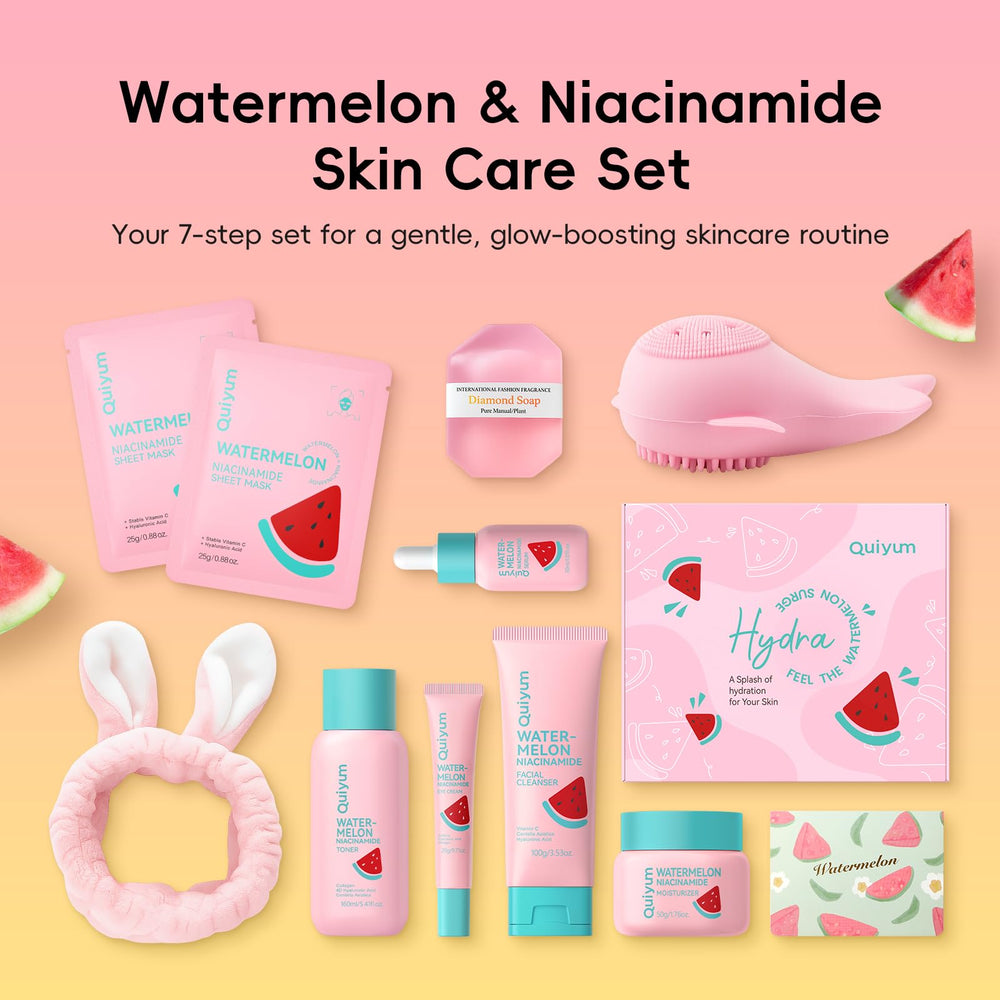 QUIYUM Watermelon Toner preps skin for the routine and smooths texture