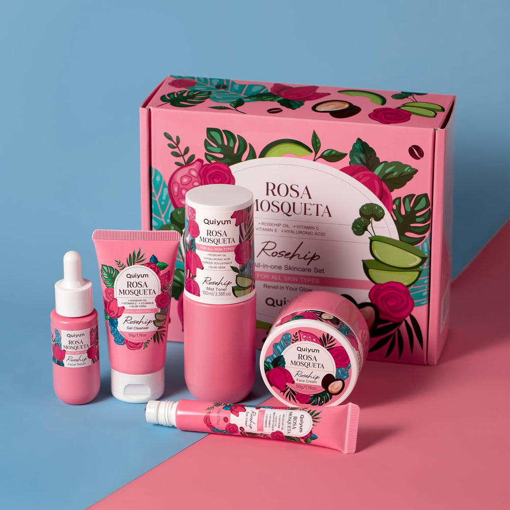Winter skincare routine scene featuring QUIYUM set for cold regions