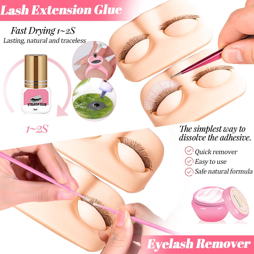 QUKLOGEN 16-row lash tray with varied lengths for natural looks