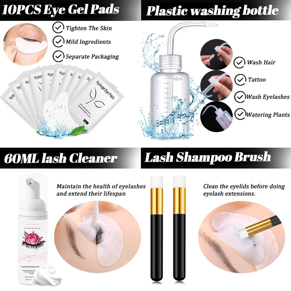 QUKLOGEN eyelash strips, 10 pairs, for practice