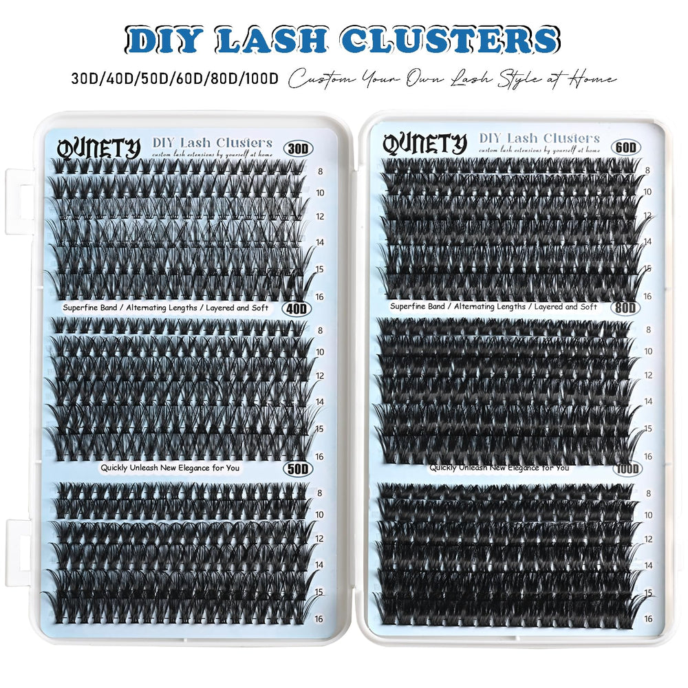 QUNETY Lash Clusters long-lasting adhesion with professional-grade glue compatibility
