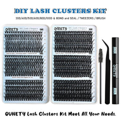 QUNETY precision tweezers aid accurate cluster placement.