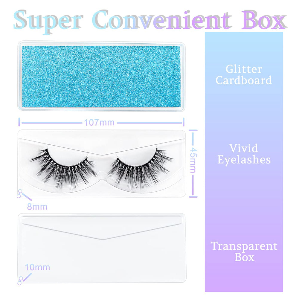 QUNETY wispy fluffy 3D lashes create eye-opening effect