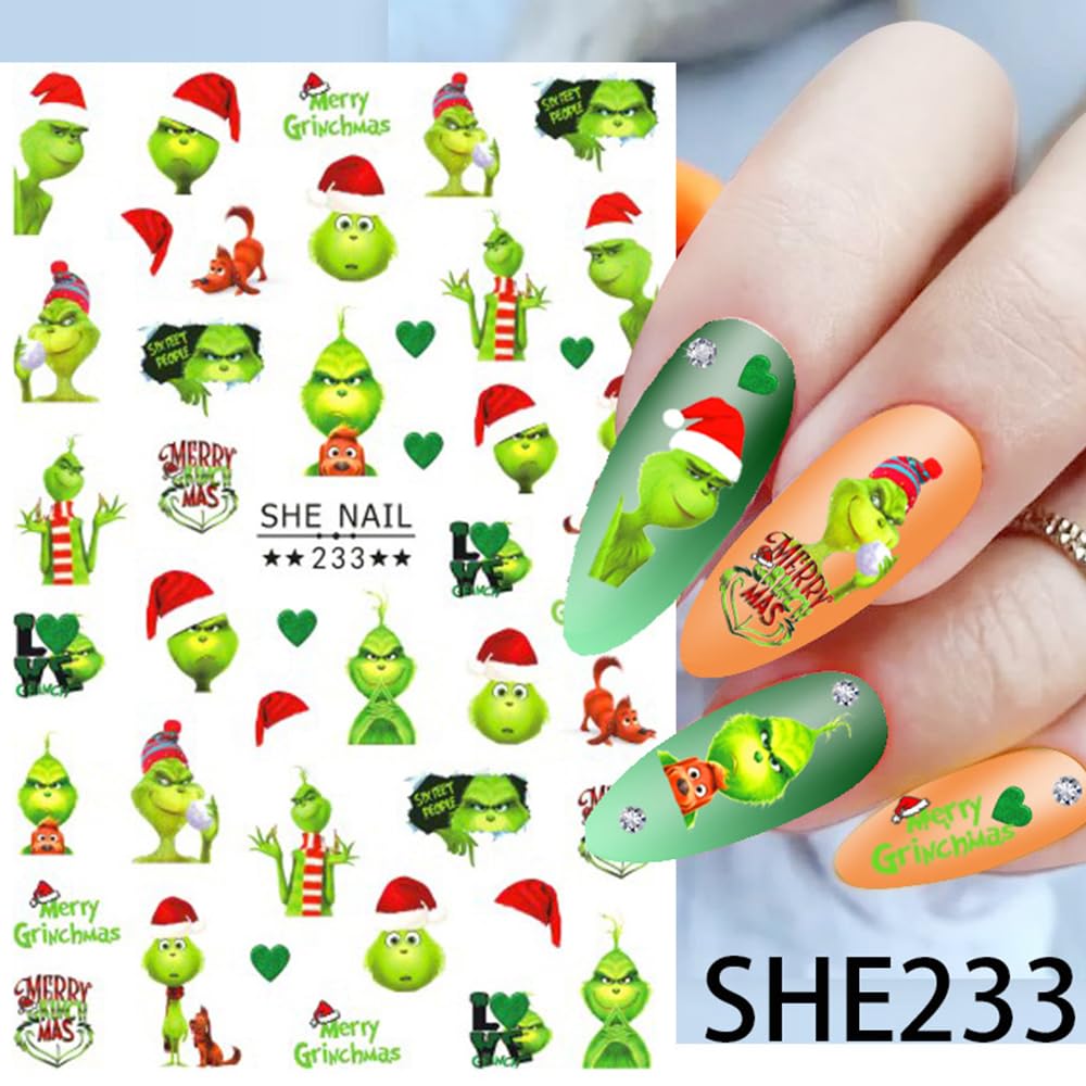 QUNQINLI six sheets provide a variety of options for coordinated holiday nails.