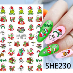 QUNQINLI self-adhesive Christmas tree designs speed up nail art.