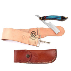 QURESHI KNIFES straight razor close-up showing a durable stainless blade for precise shaving.