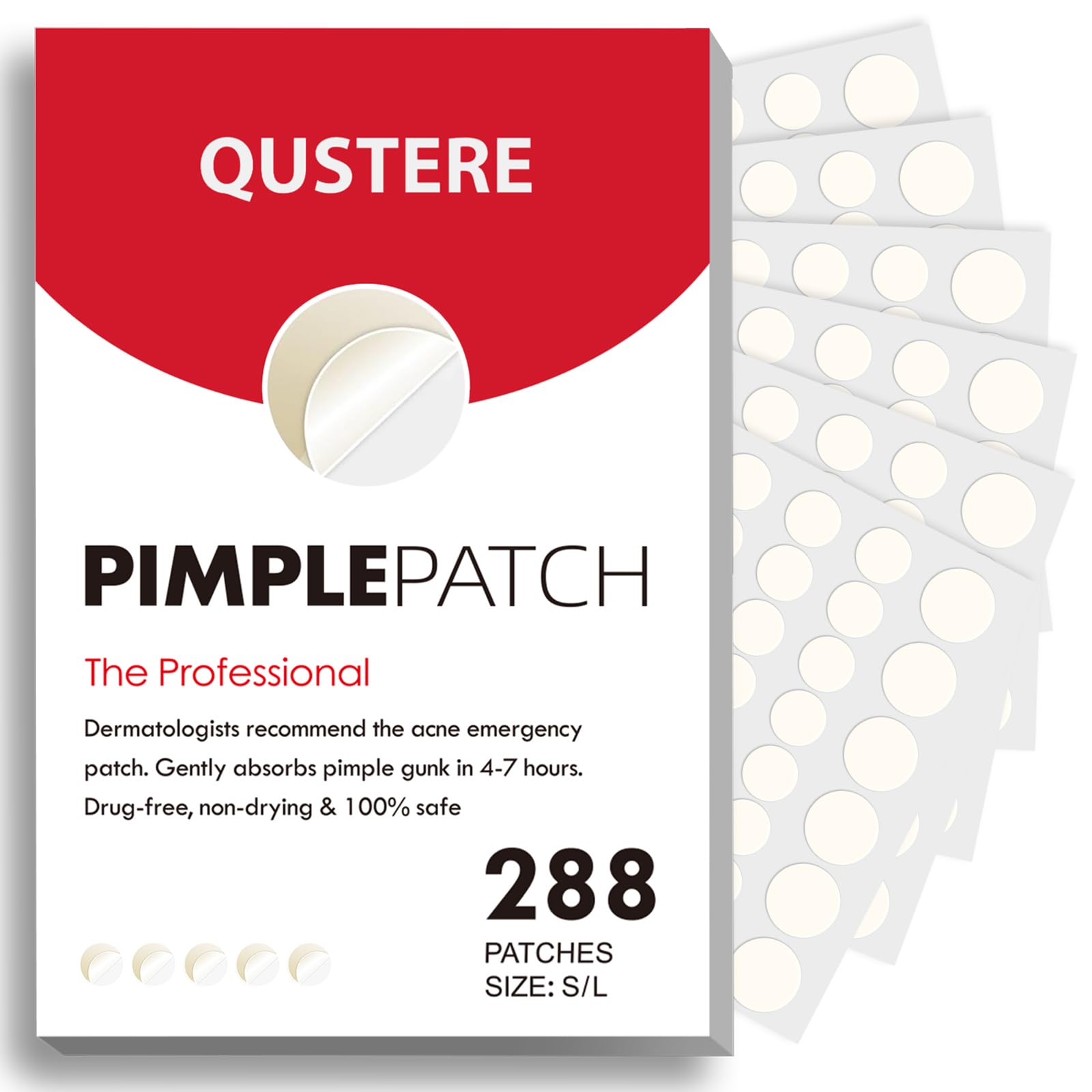 QUSTERE pimple patches 288-count pack for clear-looking skin and quick coverage