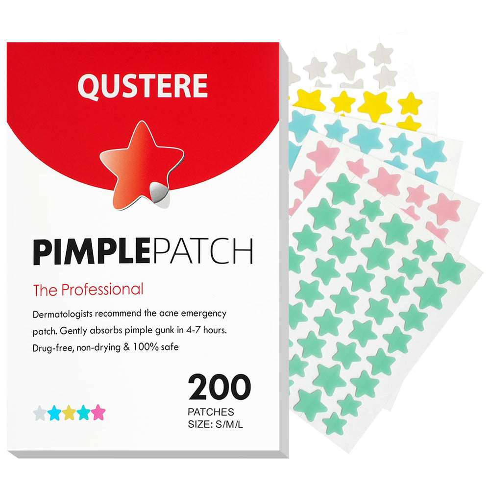 QUSTERE pimple patches with colorful stars offer discreet daytime coverage