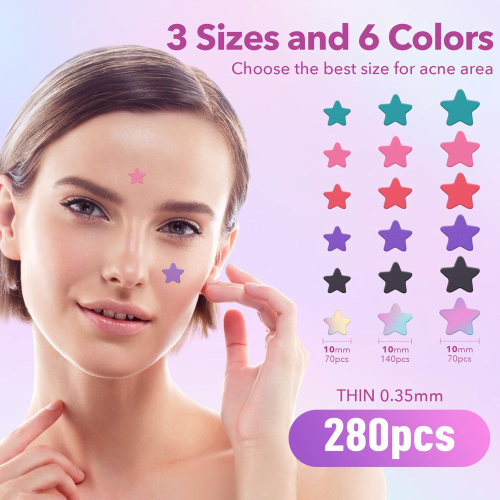 QUSTERE star patches absorbing secretions overnight to reduce blemish visibility