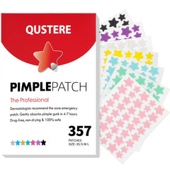 QUSTERE star patches in multiple colors for discreet blemish coverage.