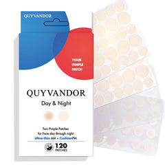 QUYVANDOR day and night patches set: discreet under makeup for blemish care.