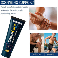 QUZOYU Capsacare tube being applied to the forearm for daily relief