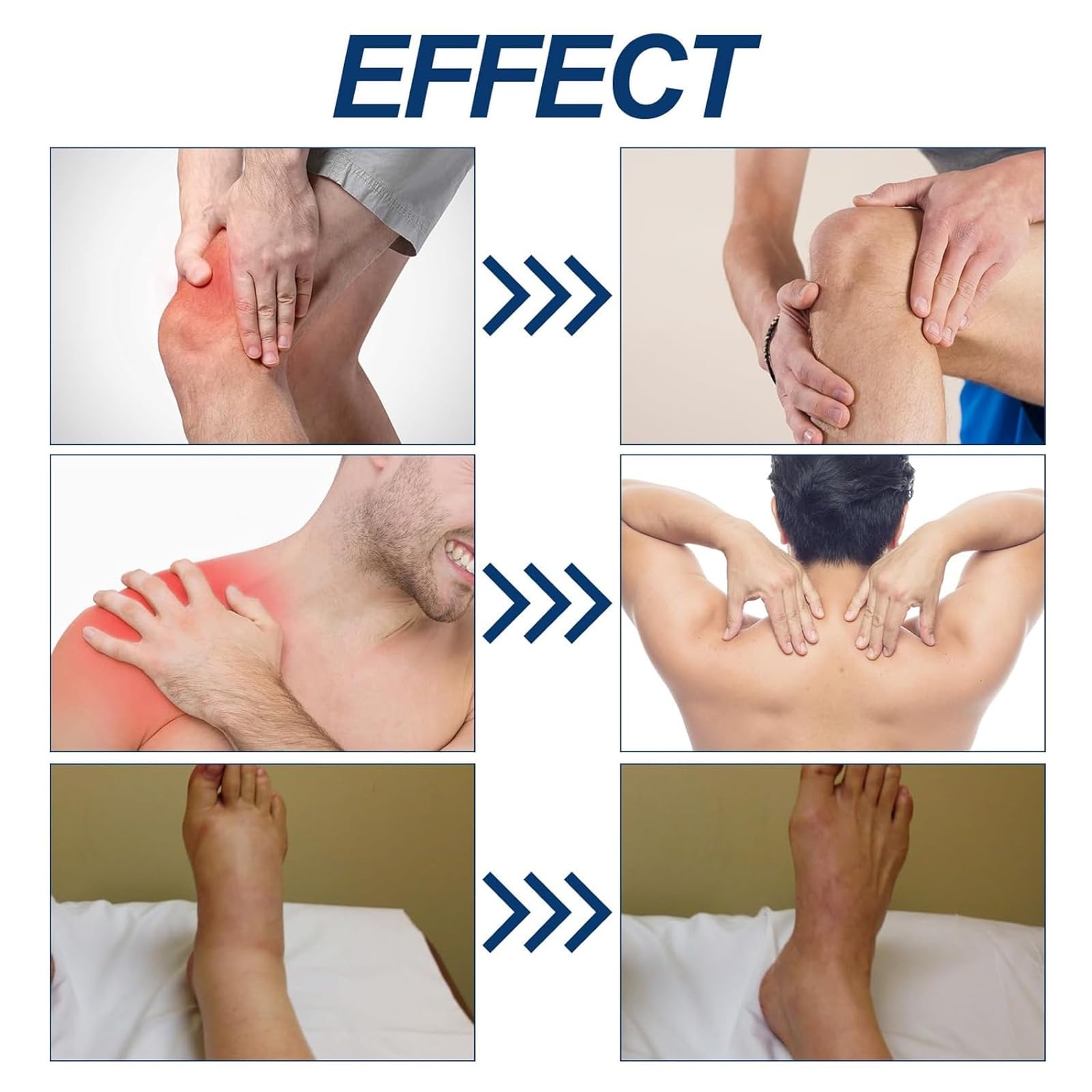 Legs with visible cooling sensation from menthol
