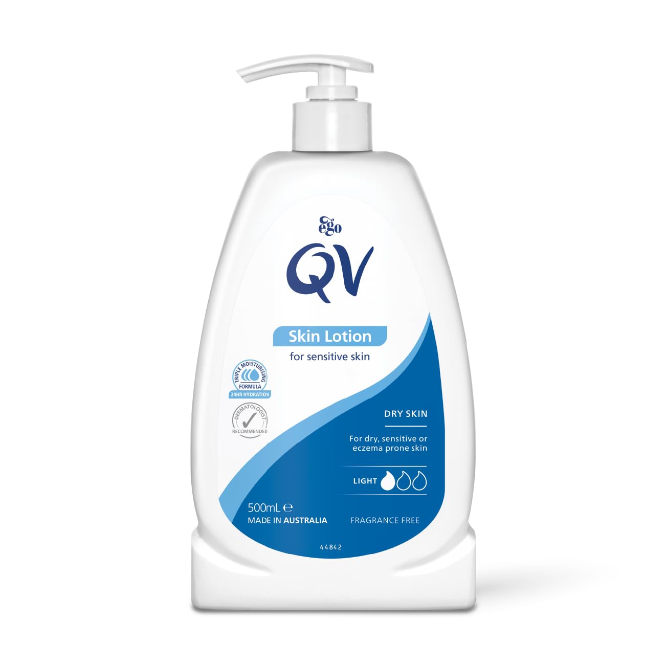 QV Skin Lotion 500ml bottle on a clean surface highlighting lightweight hydration