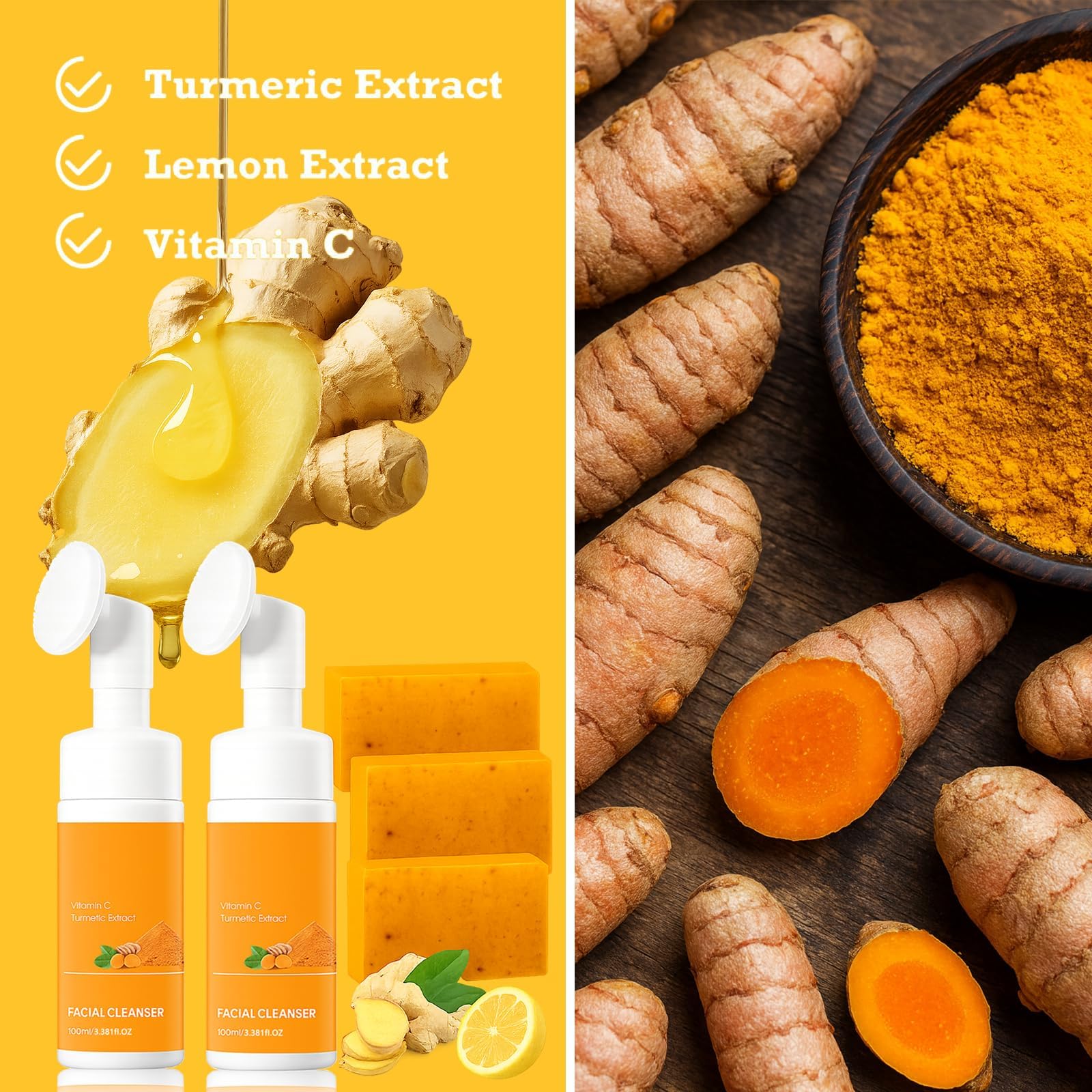 QVKZL Travel-friendly Turmeric Kit for on-the-go skincare.