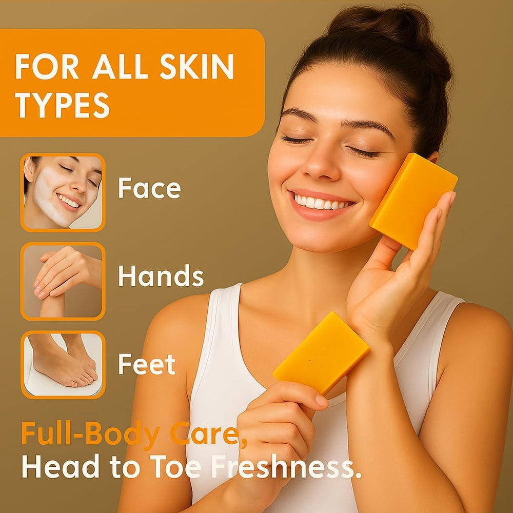 QVKZL Turmeric Soap Bars for face and body cleansing.