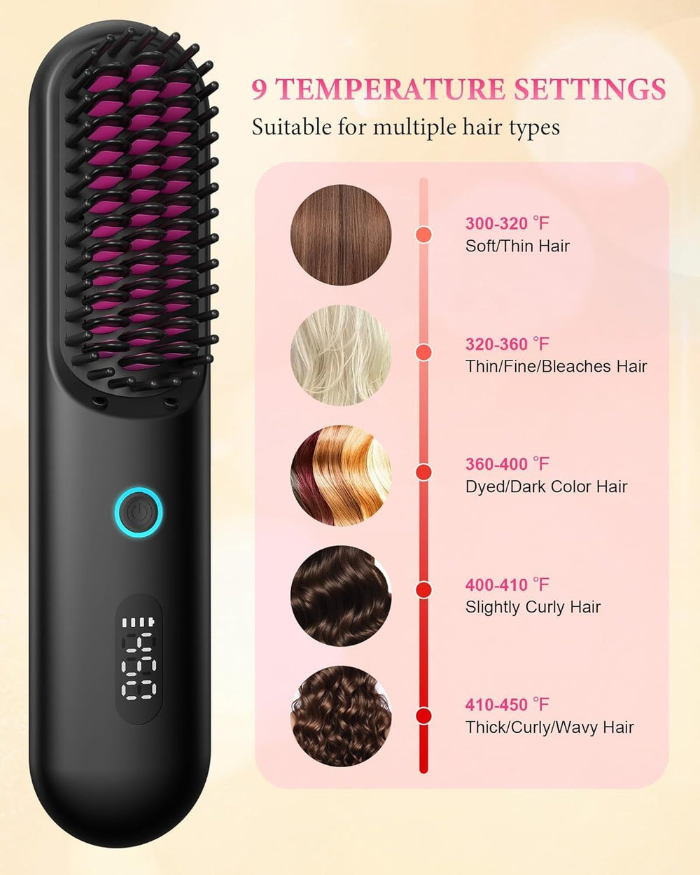 QWUIU heats up in 30–90 seconds for quick styling sessions.