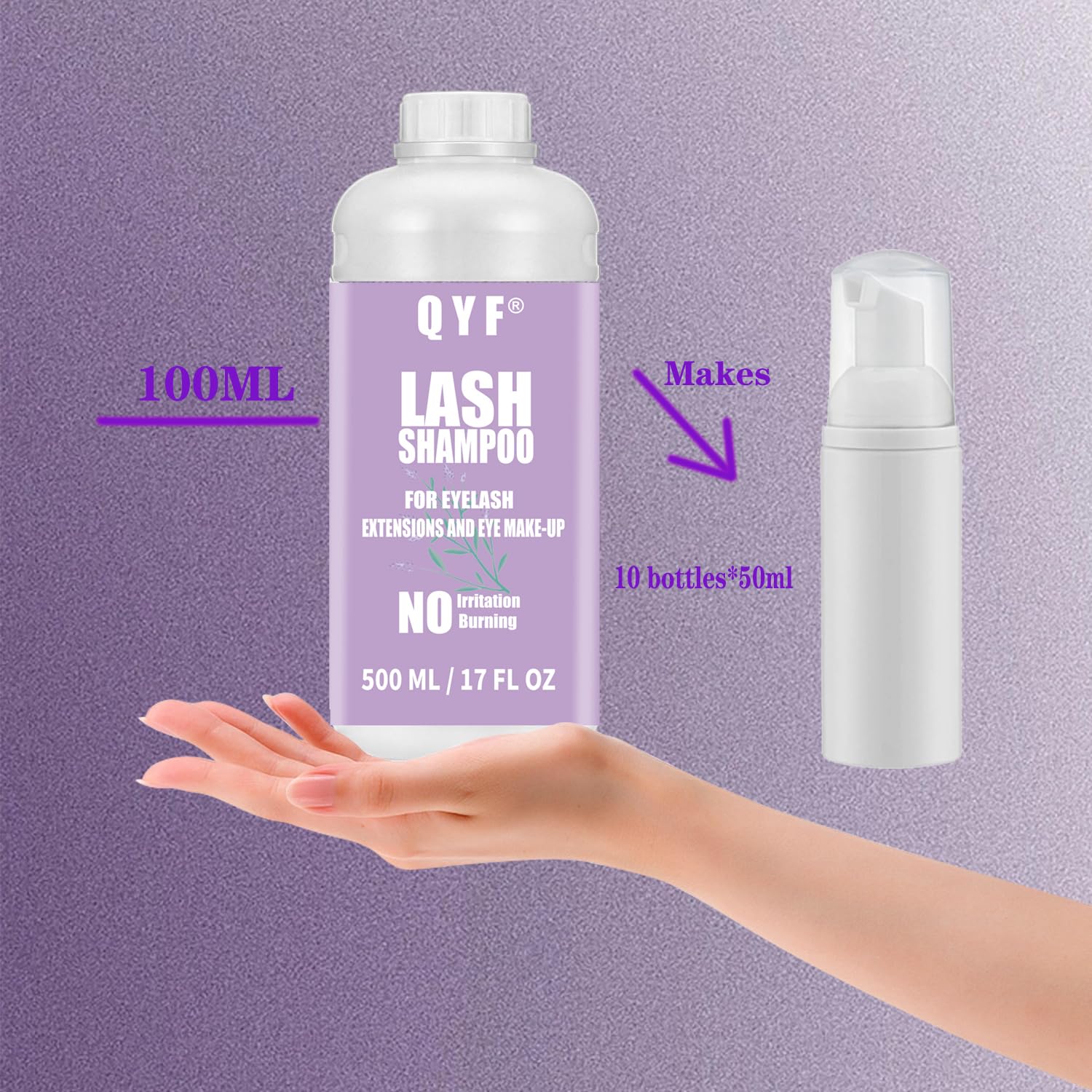 QYF post-graft eyelash cleanse demonstrates careful cleansing between procedures.