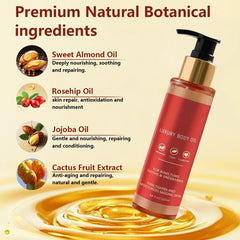 QYGCHUSIN oil texture close-up illustrating silky, fast-absorbing consistency.
