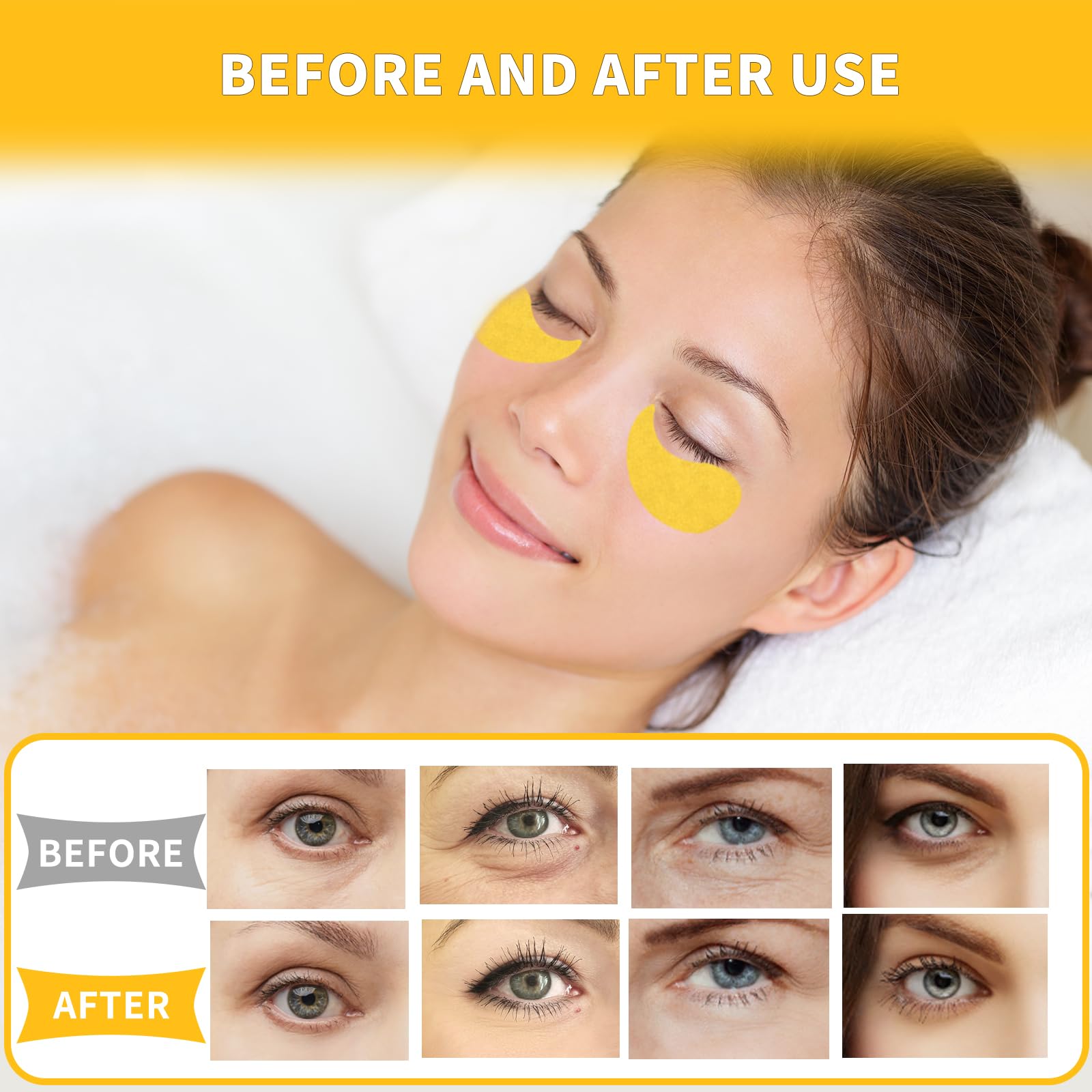 Qyiywim gold anti-wrinkle eye patches smooth the eye area