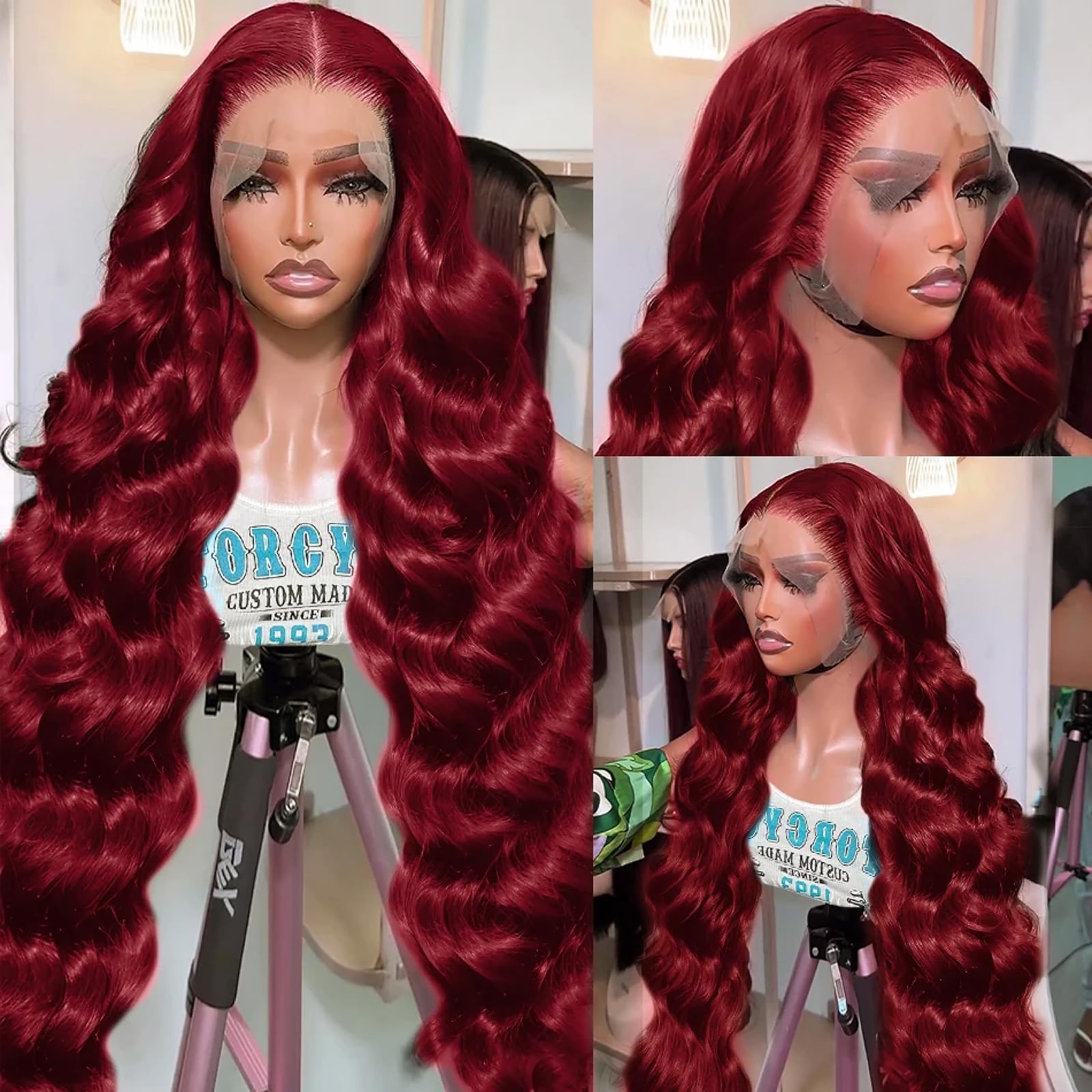 QZOQZO burgundy body wave wig offering versatile daily looks and fullness