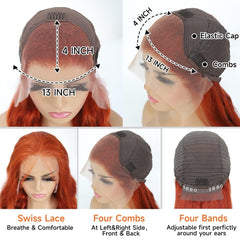 QZOQZO Ginger Lace Front Wig glueless cap inside for secure comfortable wear