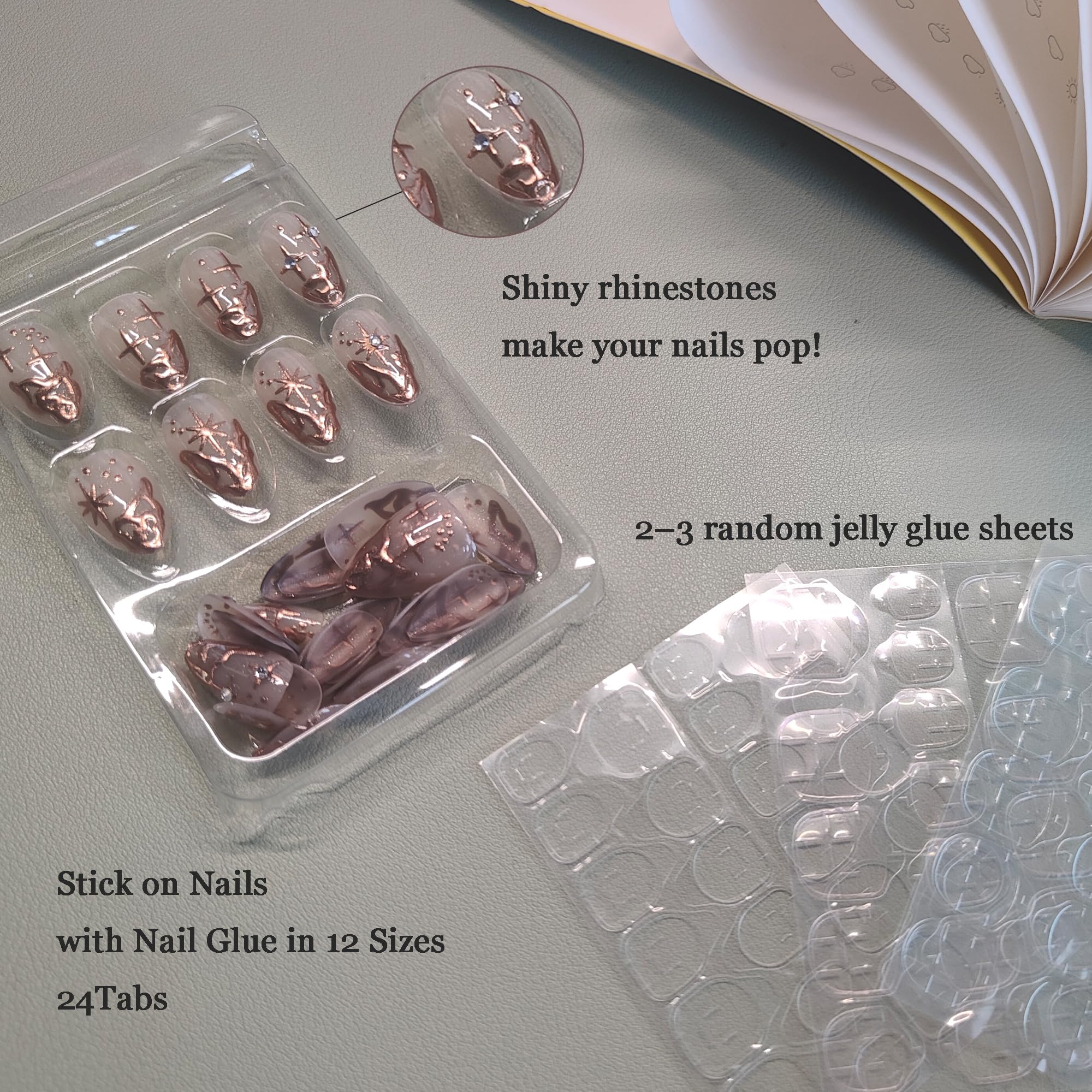 QZRUO Gold French Tip press-on nails for subtle daily glamour.