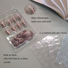 QZRUO Gold French Tip press-on nails for subtle daily glamour.