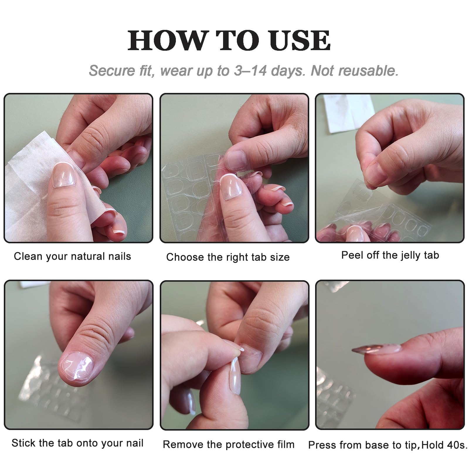 QZRUO Jelly glue application for secure press-on nails.
