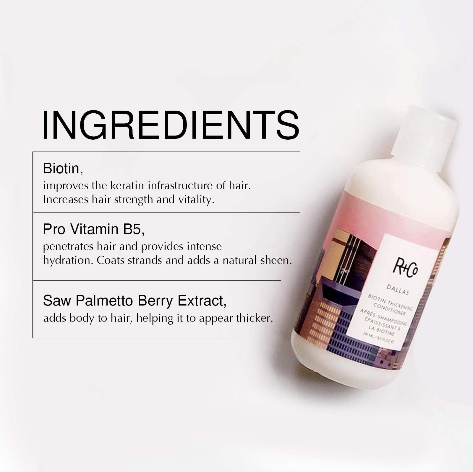 R+Co Cool Wind travel-size bottle for on-the-go frizz control.