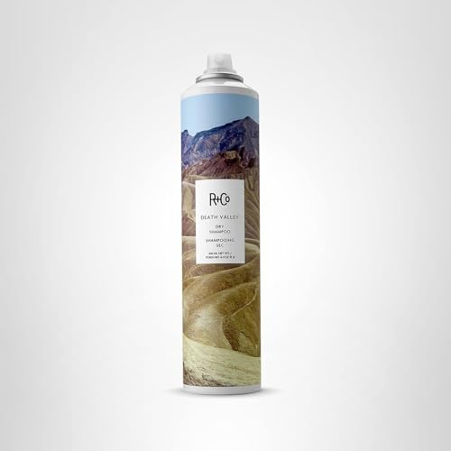R+Co Death Valley dry shampoo travel-ready option keeps hair refreshed between trips.