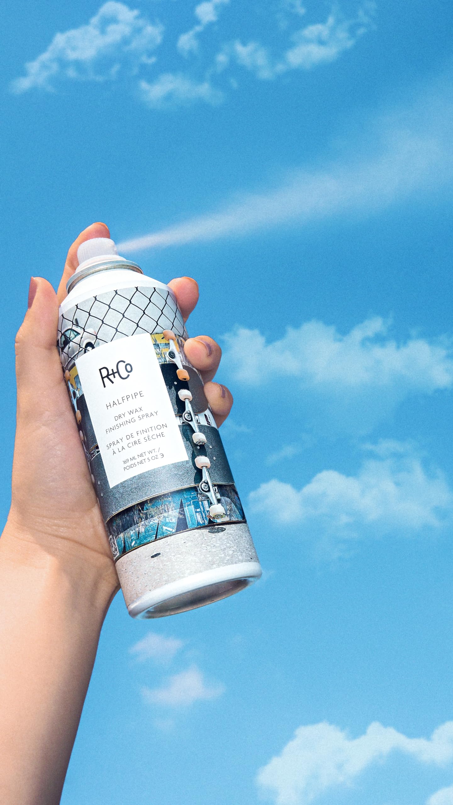 R+Co Halfpipe texture highlights defined separation and natural movement in hair