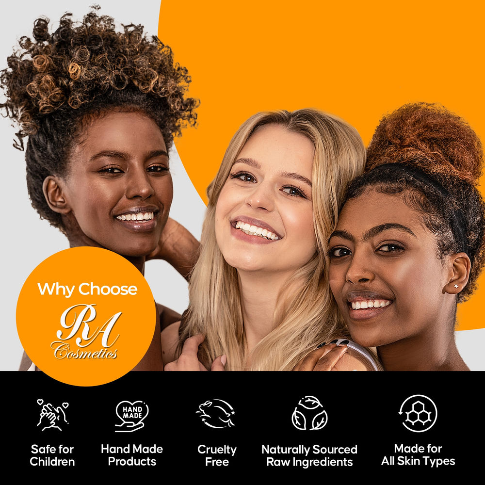 RA COSMETICS daily routine with shea butter for smoother skin.