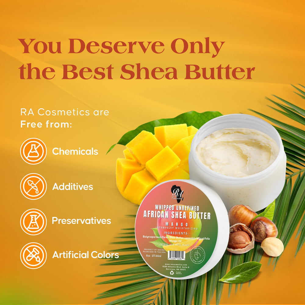 RA COSMETICS mango-scented butter jar with refreshing fragrance and moisture