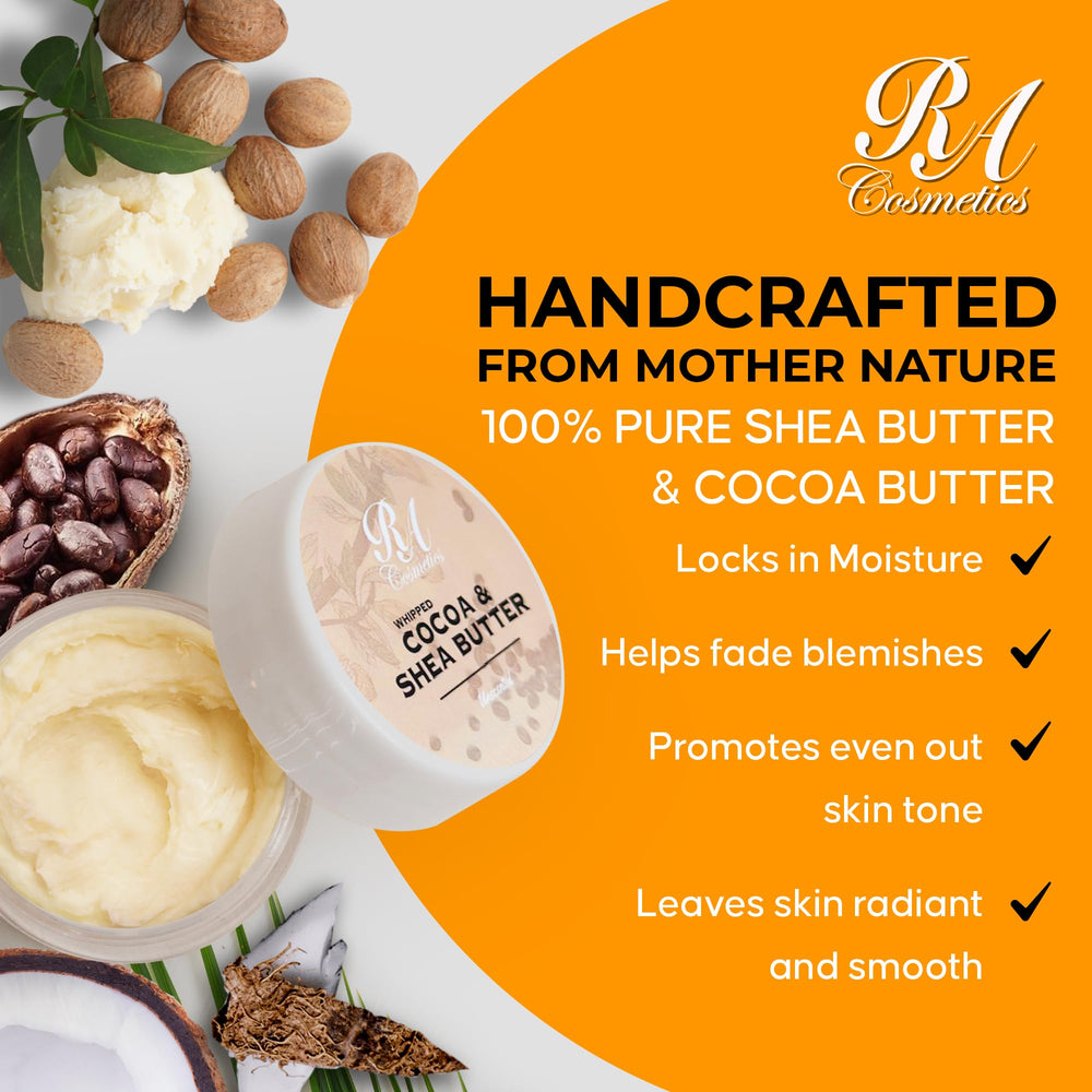 Ghana handcrafted RA COSMETICS label highlighting authentic quality