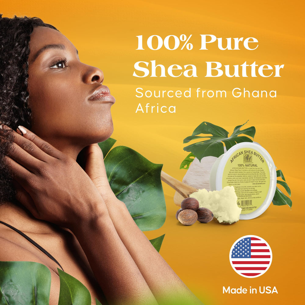 Hair care application with RA COSMETICS shea butter for softness