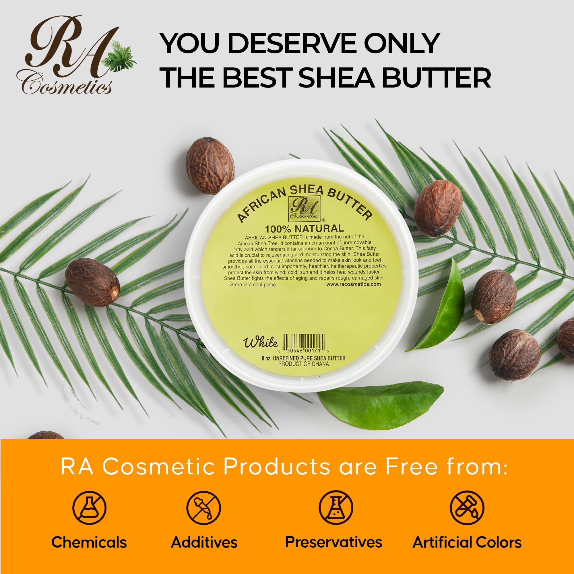 RA COSMETICS ivory shea butter supporting soft skin daily use