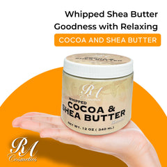 Texture close-up of RA COSMETICS Whipped Cocoa & Shea Butter for skin nourishment