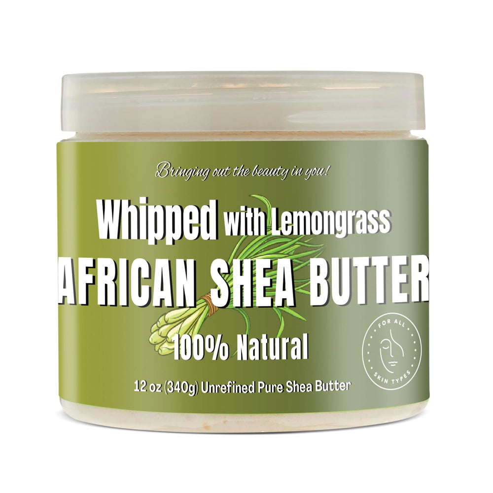 RA COSMETICS whipped shea butter with lemongrass infusion in a jar for radiant skin hydration