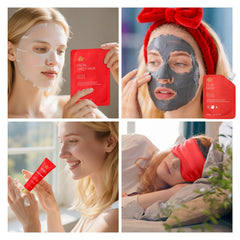 RA ROSA ACCA hydrogel masks and sheet masks displayed together