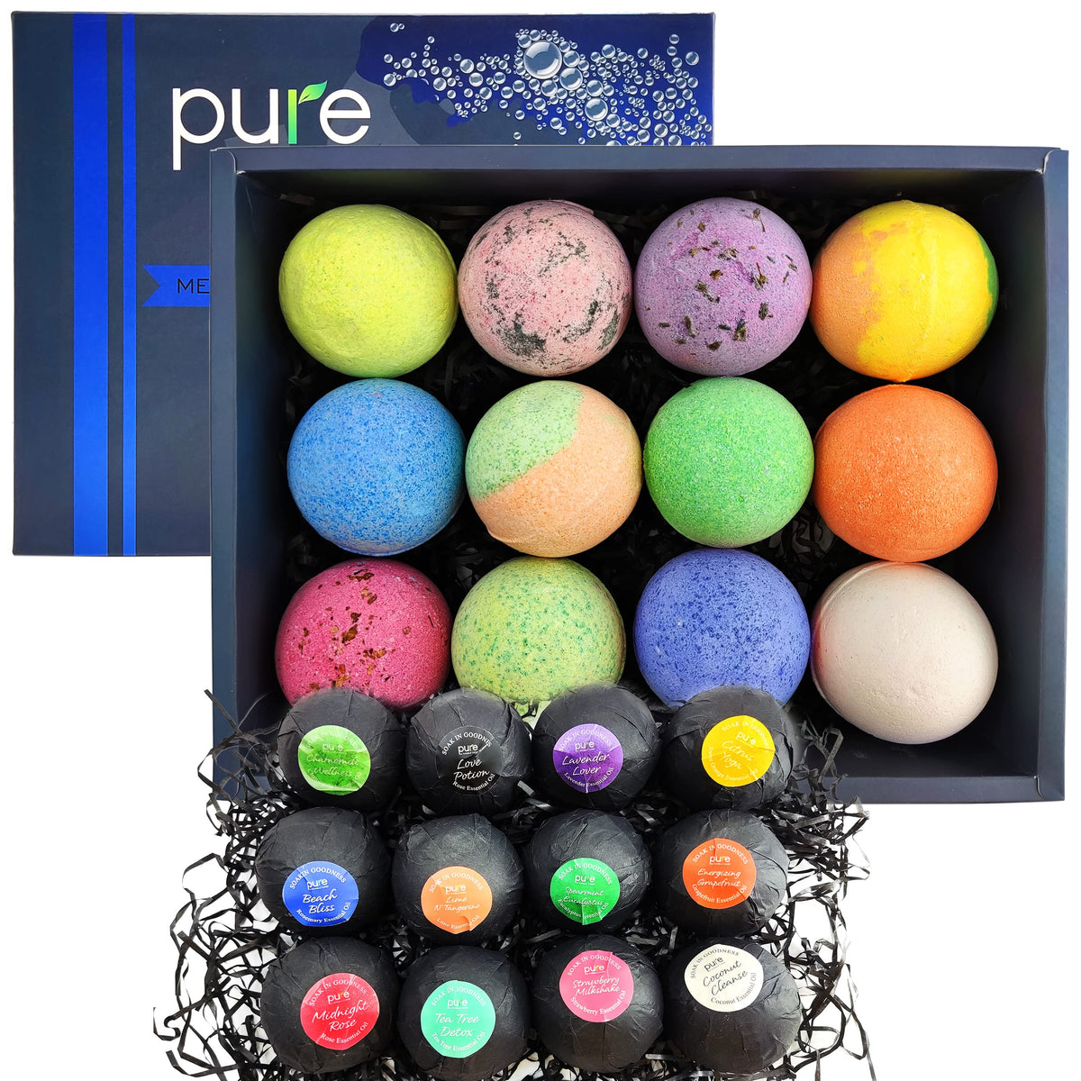 Bombes de bain Purelis pour hommes, ensemble 12xl, relaxation à domicile.