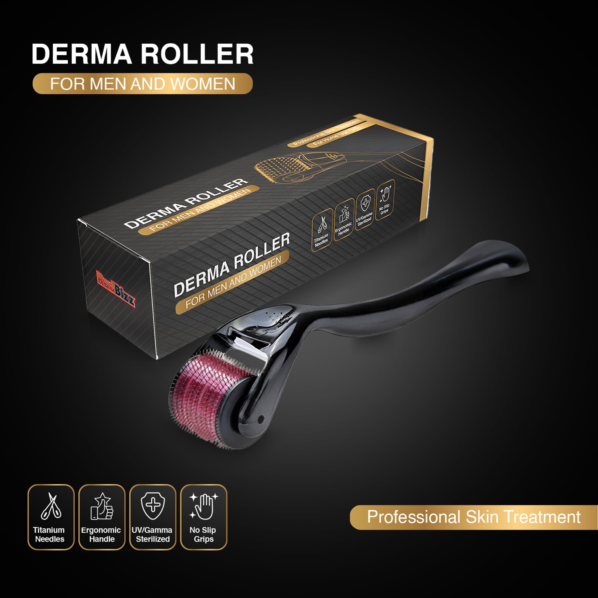 RadBizz storage case with derma roller for organized, portable skincare kit.