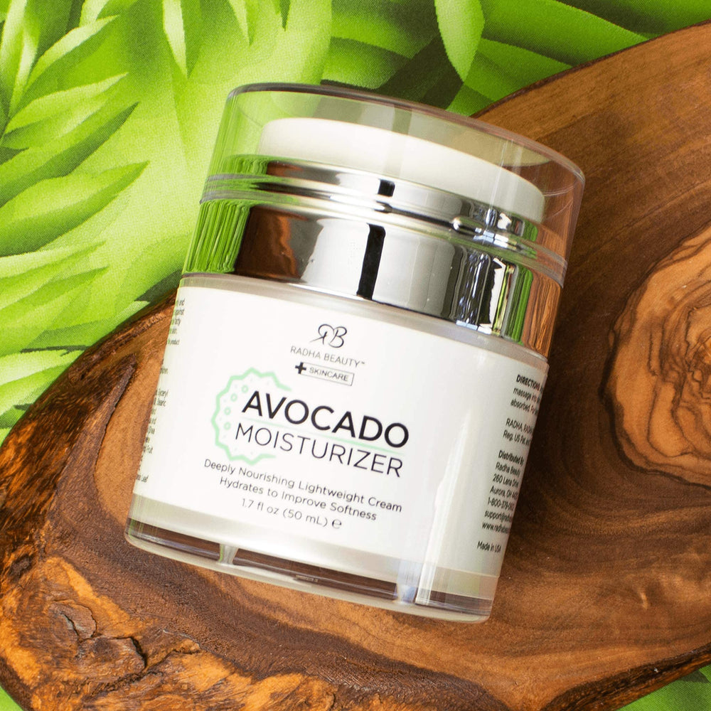 Radha Beauty Shea butter jar showcases ultra-moisturizing richness for dry areas.