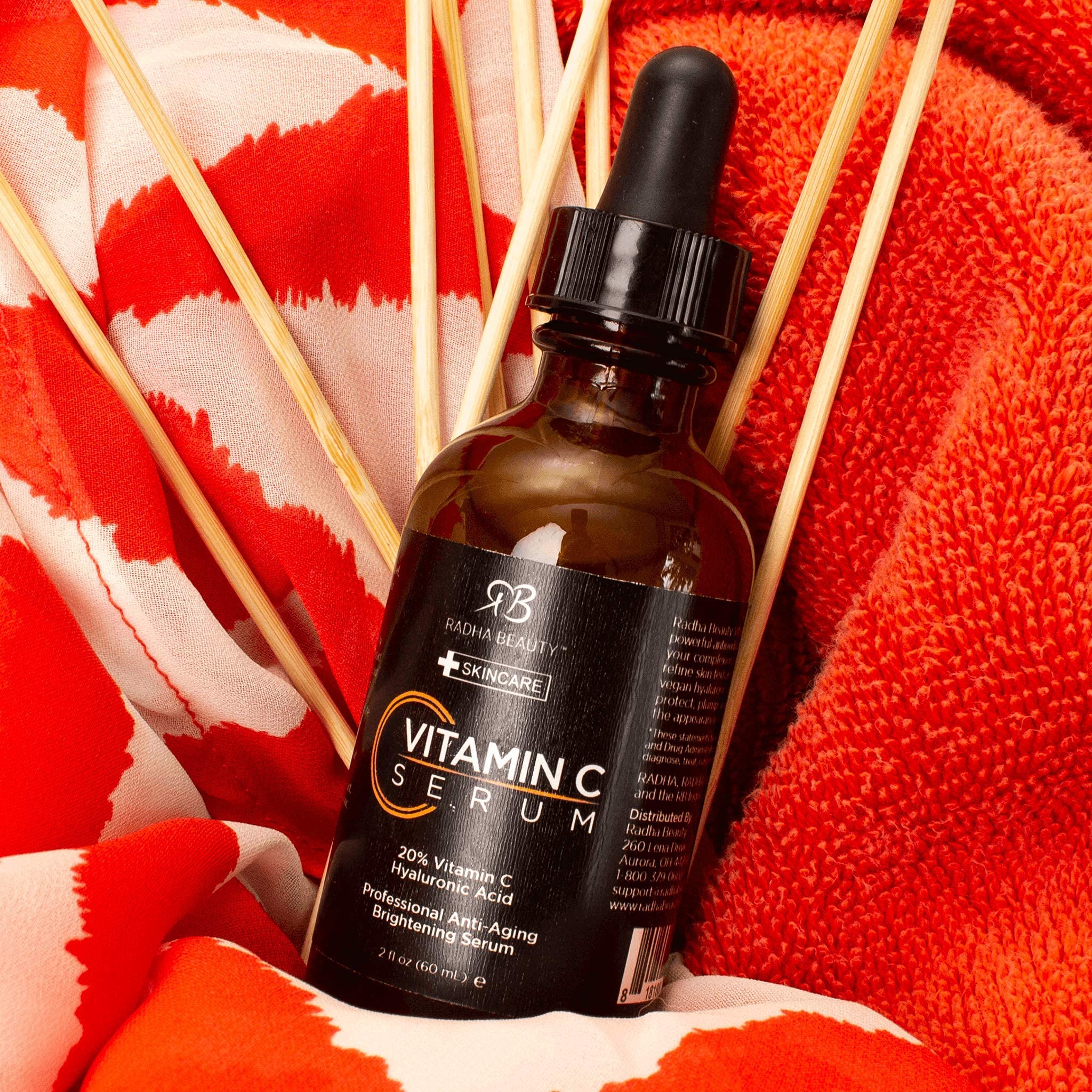 Radha Beauty serum with ginger and Indian ginseng for glow.