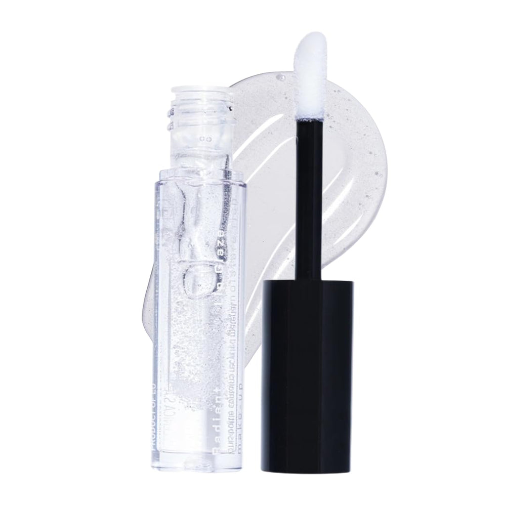 Radiant Professional Lip Glaze Clear bottle shows high shine and hydration.