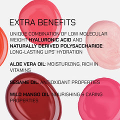Radiant Professional Lip Glaze with Aloe Vera and Wild Mango Oil nourishes lips.