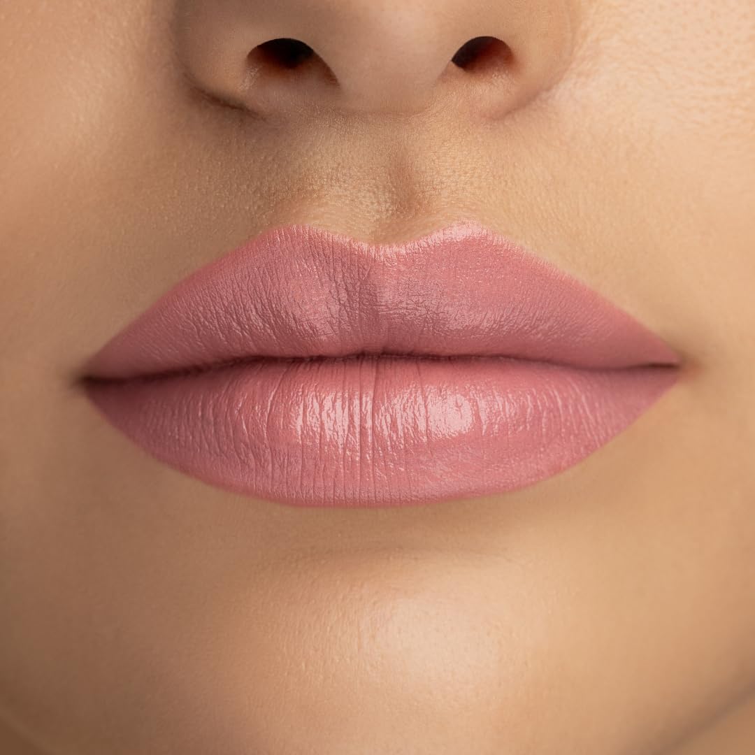 Radiant Professional Advanced Care Lipstick Flamingo Rosy Nude swatch for versatile nude-pink look