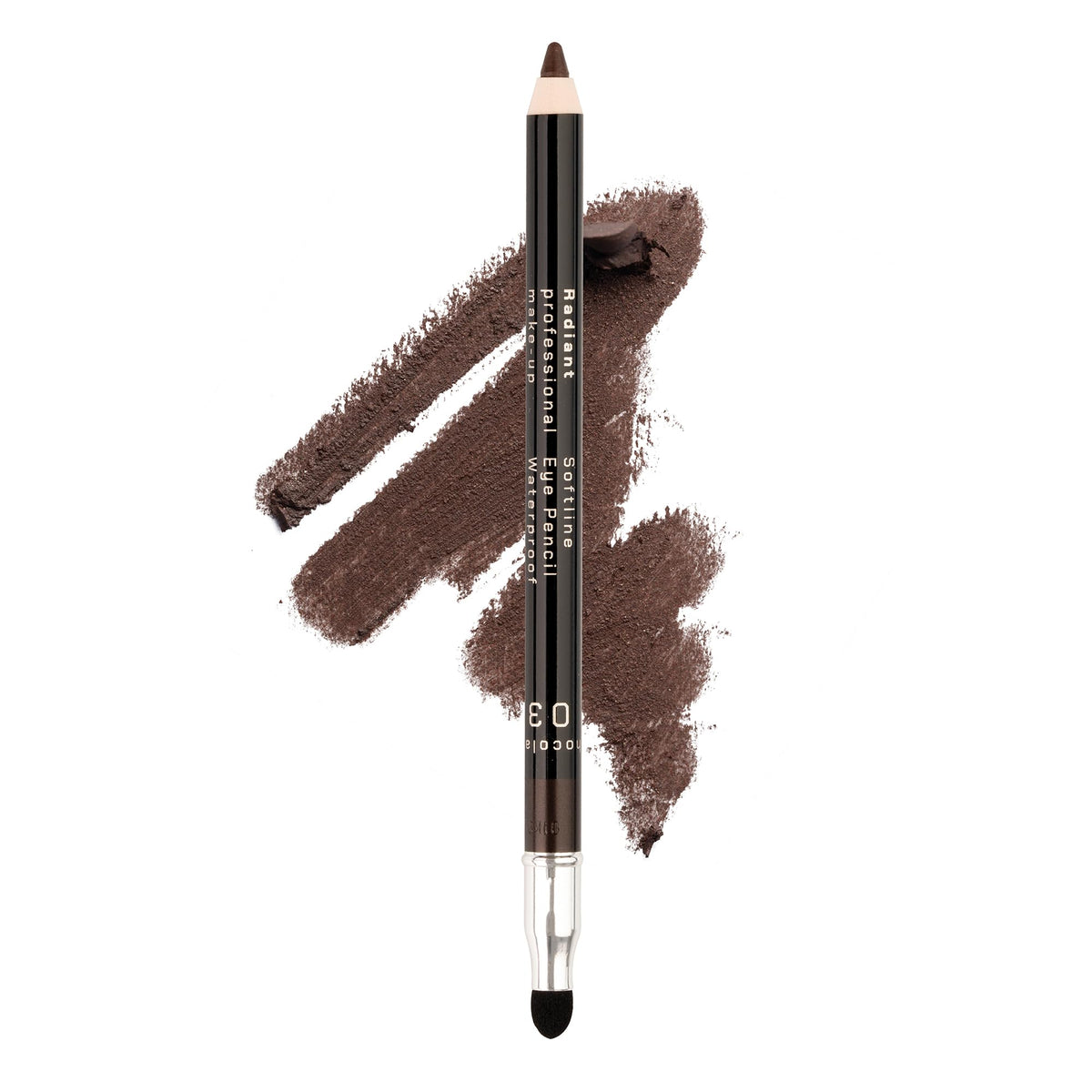 Radiant Professional Makeup Eyeliner Chocolate close-up showing smooth glide.