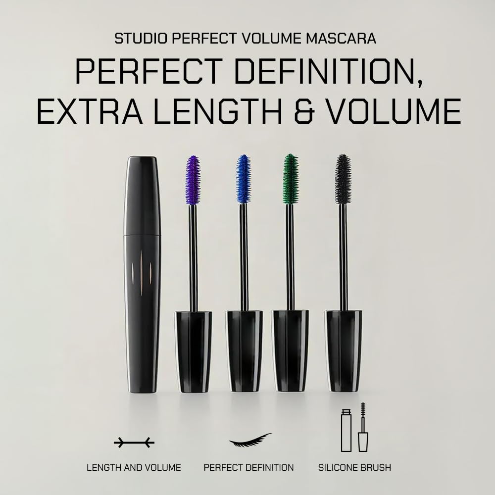 Radiant Studio Perfect Mascara silicone brush defines lashes with precision