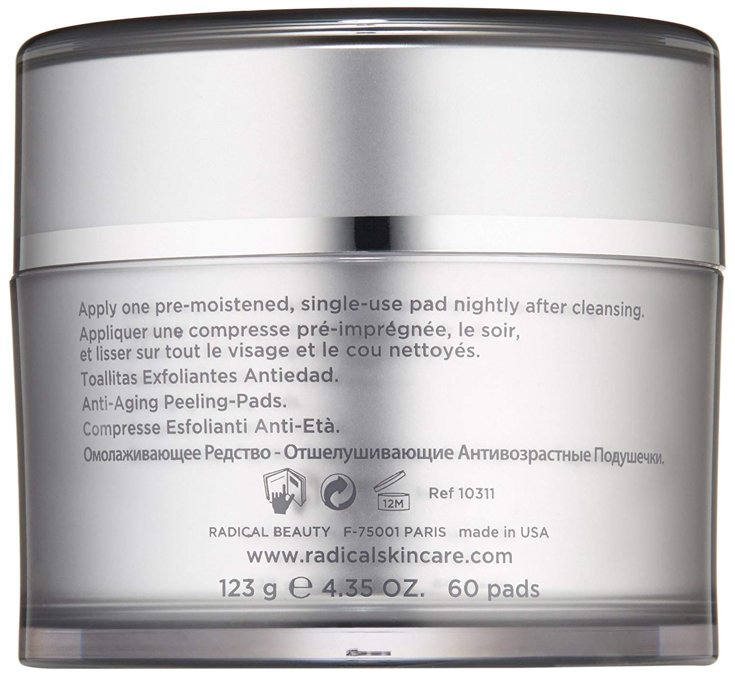 Radical Skincare Age-Defying Exfoliating Pads Trylacel delivery highlights concentrated actives